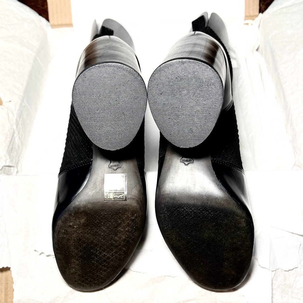 Tory Burch velvet sock booty block heels, NAPA leather black US 8.5 - Picture 10 of 10